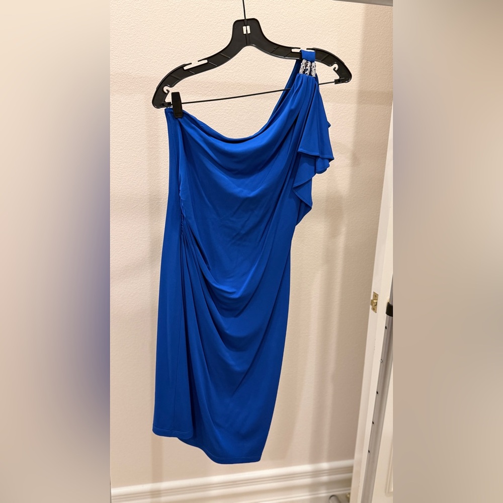 Elegant Blue One-Shoulder  Cocktail Dress